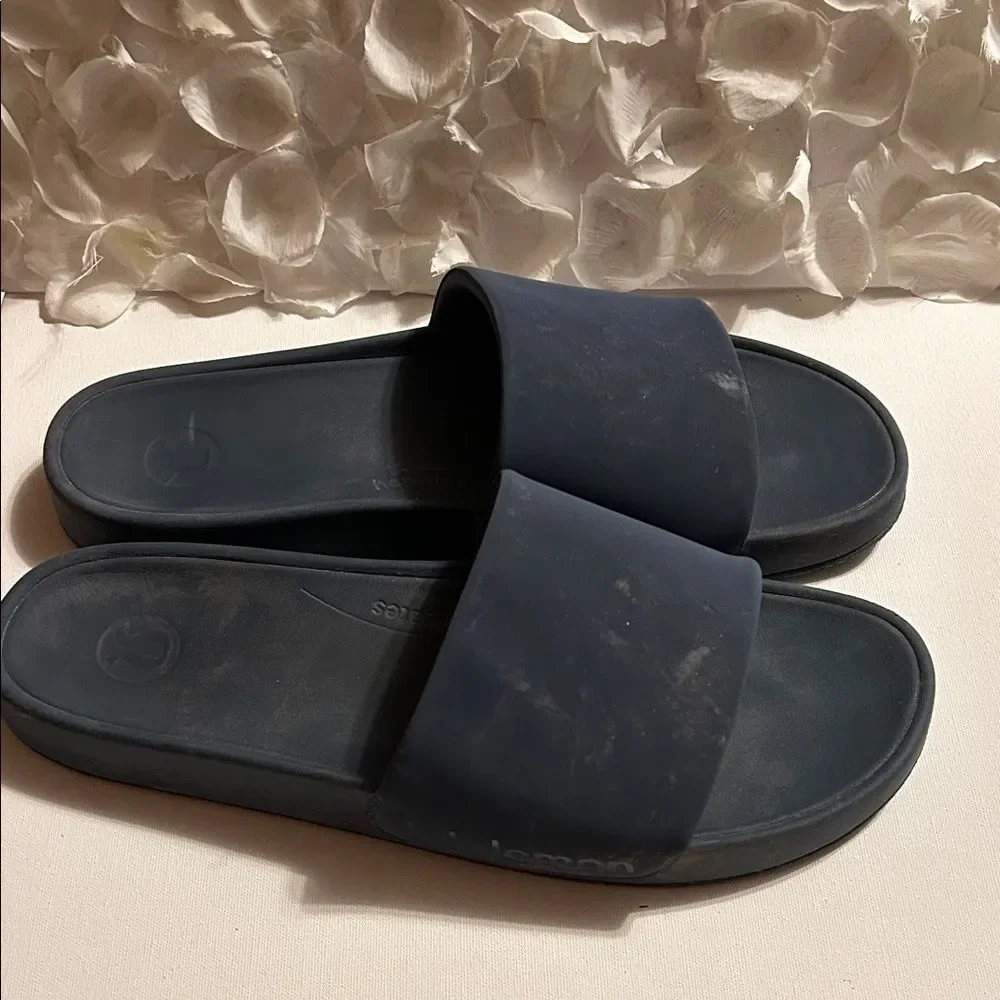 Lululemon Athletica Dark Blue Slide Sandals